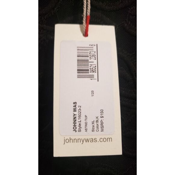 Johnny Was NWT Astrid Floral‎ Embroidered Top, Black MSRP $150, Size X-Large - Picture 11 of 12